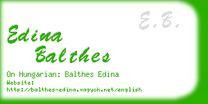 edina balthes business card